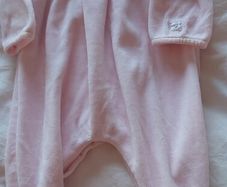 Emile et Rose Pink Velour Babygrow 3 Months (62cm)