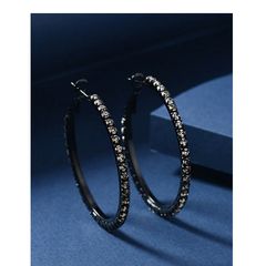 Sparkly Hoop Earrings - new - nice gift + matching necklaces available