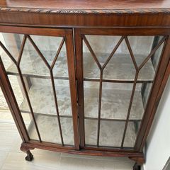 Compact Antique Glass Display  Cabinet