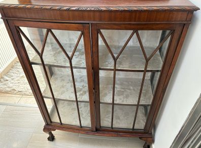 Compact Antique Glass Display  Cabinet