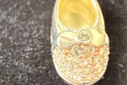 Silver baby shoe with cz stones