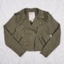 River Island Olive Khaki Green Faux Suede Biker Jacket 12UK/40EU Image 9