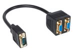 New Premium VGA Cord Monitor Splitter Cable Adapter 1x Male 2x Female # 1548