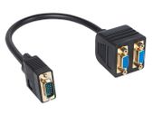 New Premium VGA Cord Monitor Splitter Cable Adapter 1x Male 2x Female # 1548