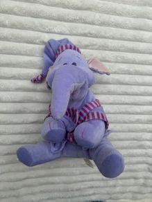 Heffalump Lumpy Soft Toy Plush Winnie Pooh Dressing Gown Night Cap approx. 28 cm Used Please look at the pictures