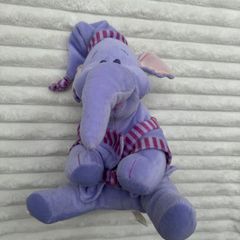 Heffalump Lumpy Soft Toy Plush Winnie Pooh Dressing Gown Night Cap approx. 28 cm Used Please look at the pictures