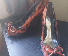 Karen Millen leather snakeskin print shoes (free post)