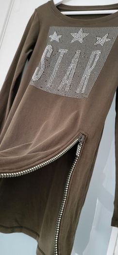 Unsigned STAR bling zip mini dress Sz S (Fit 8-10 UK)