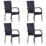 Stackable Outdoor Chairs 4 pcs Poly Rattan Black Image 5