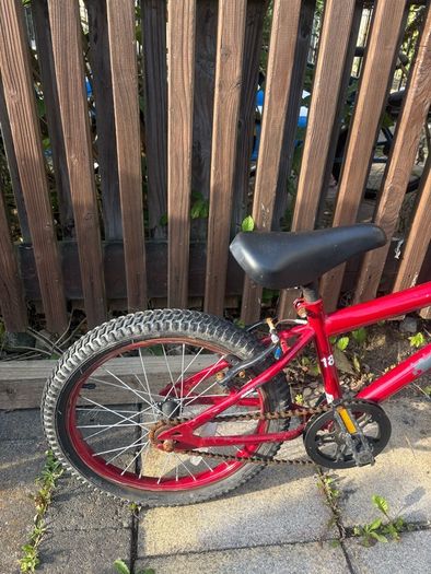 red Bullseye kids bike  18-inch wheels