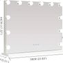Hollywood mirror, make up mirror with LED lights, touch control, large cosmetic mirror with dimmable LED lights, cosmetic mirror with lighting, vanity mirror with 12 lights, white Image 6