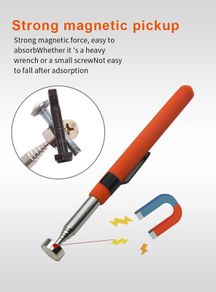 Magnetic Retractable Pickup Orange Suction Iron Rod Portable Multifunctional Extractor Pen Clip Automotive Repair Tools