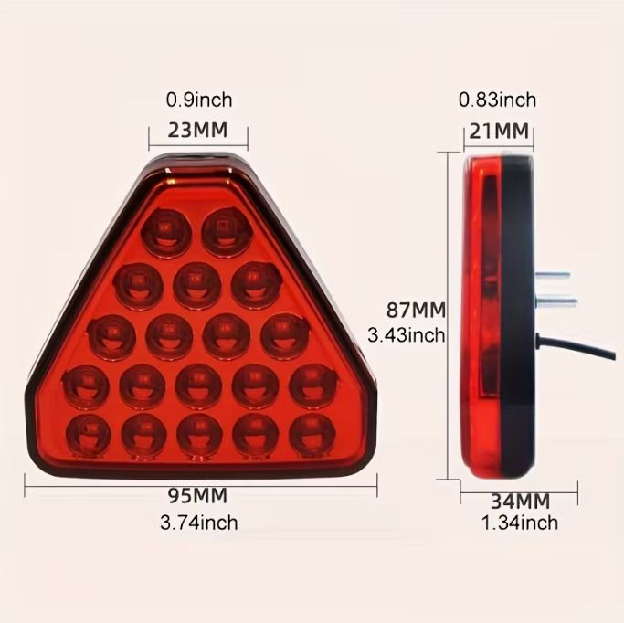 F1 Style Triangle LED Stop Light Rear Third Warning Strobe Lamp