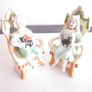Vintage Pair  Bisque Porcelain Boy/Girl in Chair With Cat, German Image 5