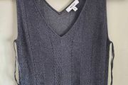 top reiss dark Grey silver metallic