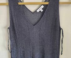top reiss dark Grey silver metallic
