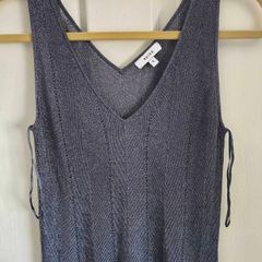 top reiss dark Grey silver metallic