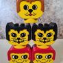 Vintage Lego duplo large heads faces cat dog woman x 5 Image 2