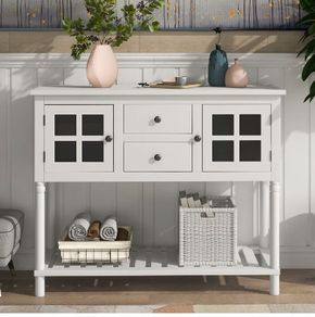 BRAND NEW Console table with shelf, hallway table, sofa table, white wood hallway, living room, bedroom, dressing room, chest of drawers