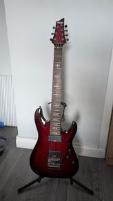 SCHECTER Demon-7 FR - Crimson Red Burst