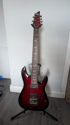 SCHECTER Demon-7 FR - Crimson Red Burst