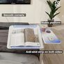 Adjustable Pneumatic Overbed Table with Wheels Split Top Tilting Bedside Bed Table with Tray Rolling Laptop Computer Standing Desk Cart Height 69.5-102cm Image 4