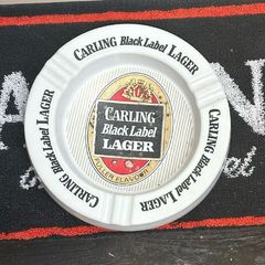 Carling Black Label advertising ashtray and bar towel