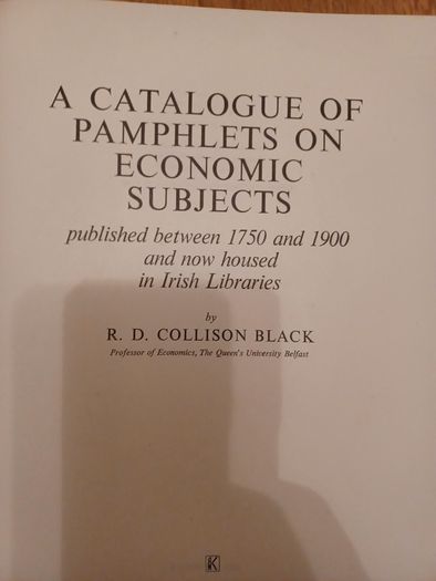 A Catalogue of Pamphlets on Economic Subjects