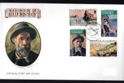 1974 Guernsey Renoir Commemorative Stamps Addressed First Day Cover (FDC)