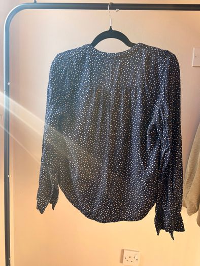 M&S Navy White Dot Blouse Size 38 or 10 UK