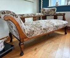 Reupholstered Vintage 3 Piece Suite & Chaise