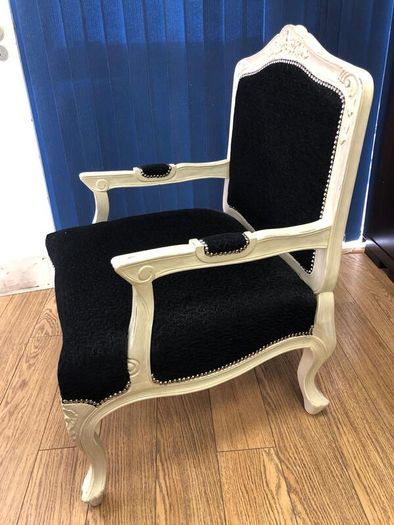 Black Baroque-Style Armchair