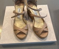 Jimmy Choo Alannah 80 leather wedge sandals