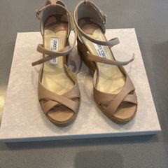 Jimmy Choo Alannah 80 leather wedge sandals