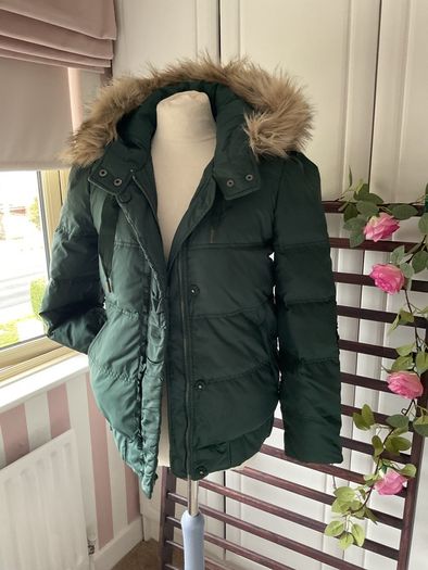 puffer jacket feather & down juicy couture hooded jacket medium