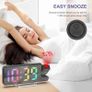 LED Projection Alarm Clocks Digital Clock for Bedroom 180 Rotatable Projector Colorful Digit Display Snooze Temperature 12/24H 4-Level Adjustable Brightness Night Mode for Home Office Decor Image 6