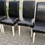 4 dining chairs black leather Image 2