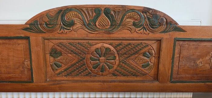 Extremely Rare Antique Javanese / Dutch Colonial Teak Daybed / Settee Bench