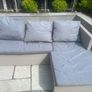 L shaped rattan couch with cushions. In great condition Image 3