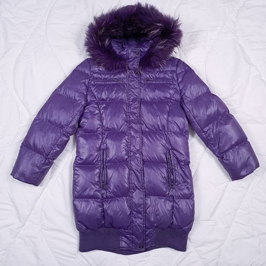 Savage Violet Purple Down Belted Puffer Coat Jacket 8-10UK/36-38EU
