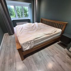6ft Super King Solid Oak Bed Frame (Amsterdam High Foot End)