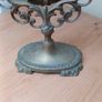 Antique Brass Oval Tilting Vanity Mirror on Ornate Stand Image 2