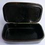Mid 1800s Victorian Black Lacquer Papier Mache Abalone Inlay Snuff Box Image 7