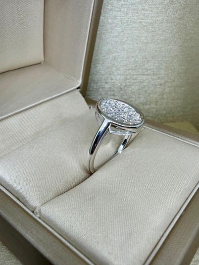 Diamond Oval Cluster Ring