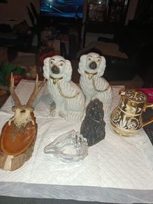 Waterford crystal,Dog statue Sadler teapot and others