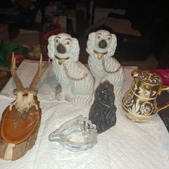Waterford crystal,Dog statue Sadler teapot and others