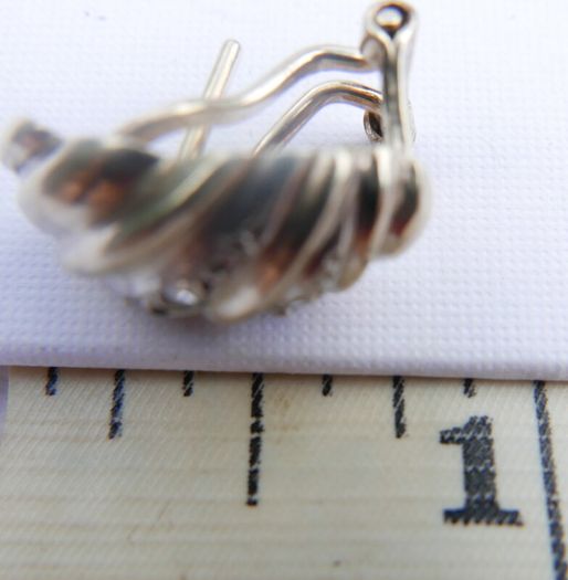 Vintage Sterling Silver  Earrings 1980s Gold Plated Shell Design 4,70g