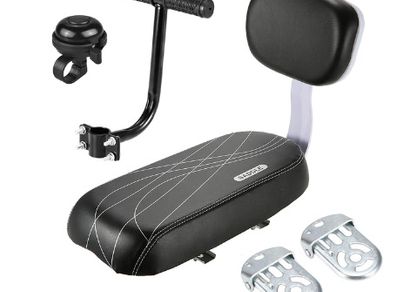 BRAND NEW Kid Bike Back Cushioned Seat Kit with Bell Foot Rest Handle Grip
