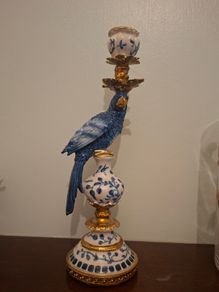 Blue Parrot Candlestick