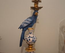 Blue Parrot Candlestick